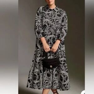 NWT Maeve By Anthropologie The Bettina Tiered Shirt Dress